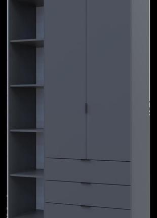Комплект doros гелар с этажеркой графит 2 дсп 115.7х49.5х203.4 (42005054)4 фото