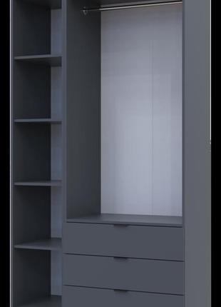 Комплект doros гелар с этажеркой графит 2 дсп 115.7х49.5х203.4 (42005054)2 фото
