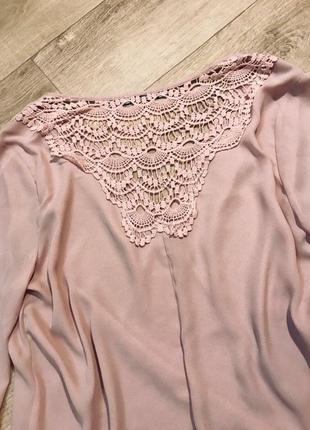 Шикарна рожева блуза з ажурною спинкою "george"3 фото