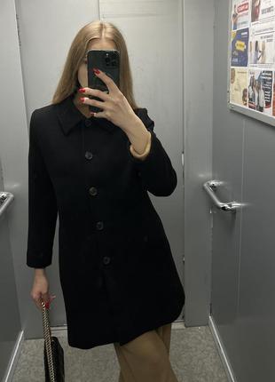 Стильное шерстяное черное пальто пиджак размер s2 фото