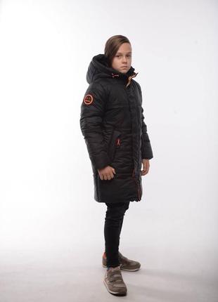 Качественная теплая зимняя подростковая куртка для мальчиков "кен", размеры на рост 152 - 170 видеообзор!10 фото