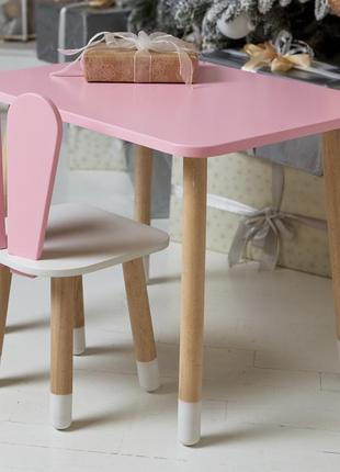 Дерев’яний столик та стільчик для дитини, дитячий стіл та стільчик