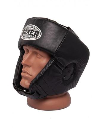 Шлем боксерский boxer  l кожвинил 0,6 мм черный