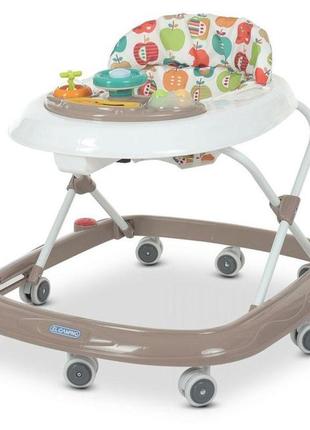 Дитячі ходунки el camino happy beige me 1049, музична панель, коричневий колір