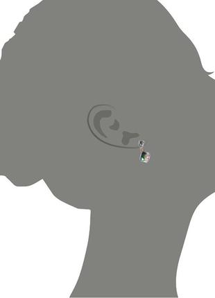 Серьги, гвоздики, кристалл, хамелеон4 фото
