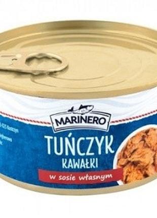 Тунець суцільними шматочками у власному соку marinero tunczyk, 185 г, польща, у бляшанці