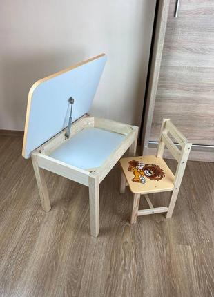 Детский столик и стульчик, детский деревянный стол с ящиком и стульчик10 фото