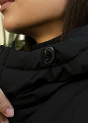 Куртка женская зимняя стеганая с капюшоном удлиненная черная плащевка холофайбер норма/батал все размеры 42-563 фото