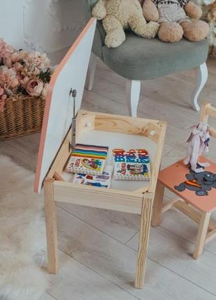 Детский столик и стульчик, детский деревянный стол с ящиком и стульчик10 фото