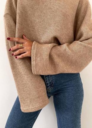 Мягкий вязаный свитер коричневого цвета😍3 фото
