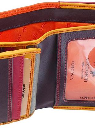 Кошелек женский кожаный visconti rb40 bali (orange multi)5 фото