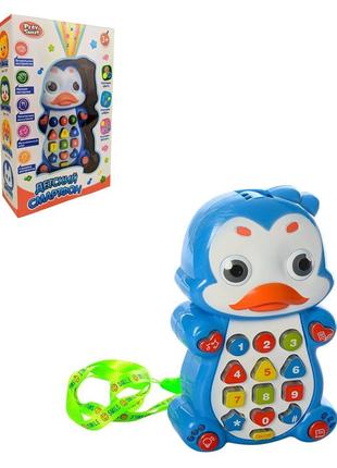Дитячий музичний телефон, дитячий телефончик розумні звірята, limo toy м 7614, озвучено українською мовою6 фото