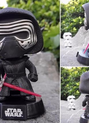 Игровая фигурка кайло рен (kylo ren) из фильма звёздные войны. фигурка виниловая 10 см. funko pop!1 фото