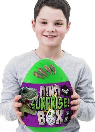 Дитячий набір для творчості в яйці, креативний набір для творчості dino wow box, яйце динозавра з аксесуарами, dsb-01-01u6 фото