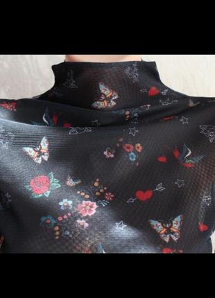 Чёрная нежная блузка 36 размер с stradivarius2 фото