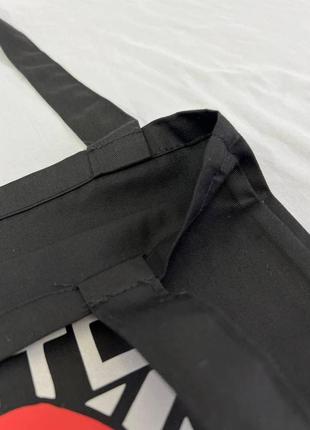 Сумка шопер тканинна з принтом світловідбивним аніме для підлітків у чорному кольорі5 фото