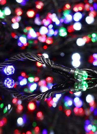 Новорічна гірлянда рубін світлодіодна led 300 лампочок 15 м, колір білий, синій, кольоровий4 фото