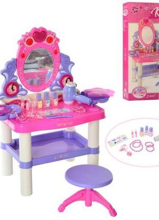 Детское трюмо со стульчиком, детский косметический столик, детское зеркало, арт. 0395