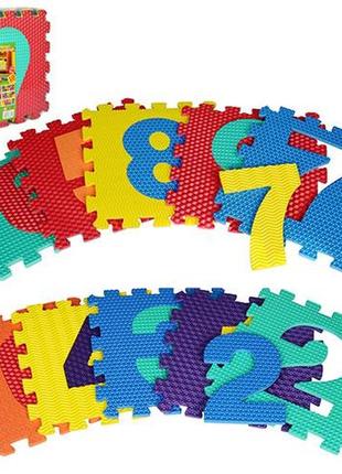 Дитячий розвиваючий килимок мозаїка, дитячий килимок пазл цифри, м 2608