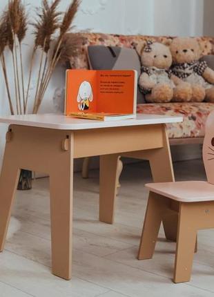 Детский деревянный столик и стульчик, детский стол и стульчик2 фото