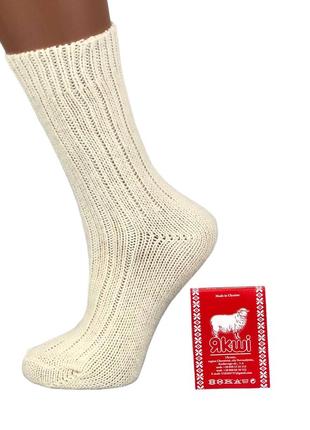 Шкарпетки з овечої вовни високі nebat 23-25 розмір (35-38 взуття) зимові білий1 фото