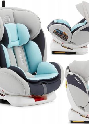 Дитяче автокрісло sesttino oktagon isofix 0-36 кг, блакитний колір