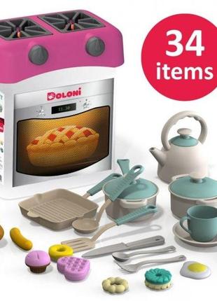 Детская игрушечная посуда, игровой набор кухня для ребенка, doloni 01480