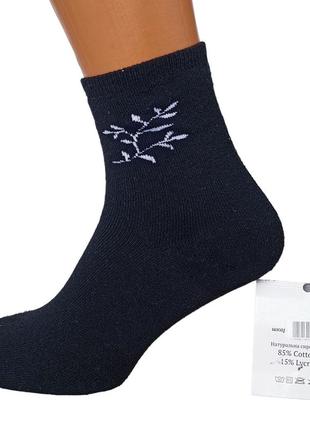 Шкарпетки жіночі махрові високі 23-25 розмір (36-40 взуття) luxe гілка зимові темно-сірий4 фото