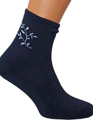 Шкарпетки жіночі махрові високі 23-25 розмір (36-40 взуття) luxe гілка зимові темно-сірий7 фото