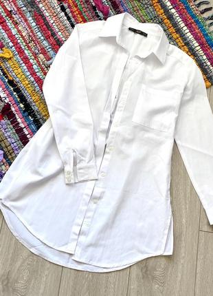 Белая удлинённая рубашка