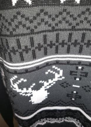 Трикотажной вязки,новогодний свитер с оленями,большого размера,унисекс,checker4 фото
