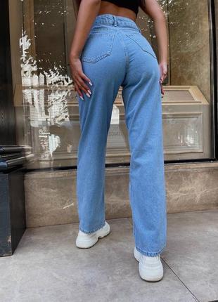Джинси палаццо кюлоти висока посадка необроблений низ  труби кльош джинсові штани прямі широкі брюки прямі труби7 фото
