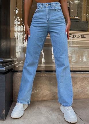 Джинси палаццо кюлоти висока посадка необроблений низ  труби кльош джинсові штани прямі широкі брюки прямі труби6 фото