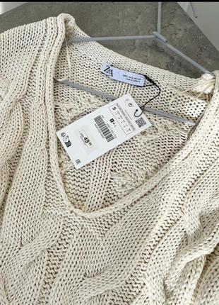 Zara шикарный свитер джемпер в косы3 фото