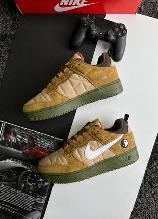 Чоловічі кросівки nike air force 1 yin yang fleece termo sand brown