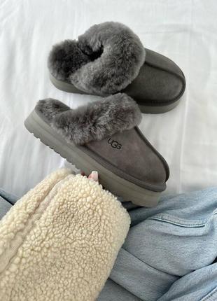 Жіночі уггі ugg disquette platform charcoal premium1 фото