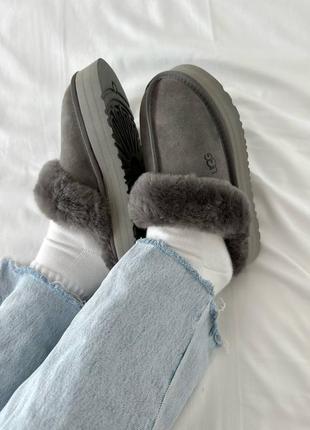 Женские угги ugg disquette platform charcoal premium3 фото