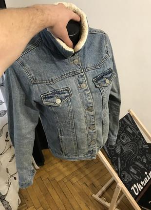 Куртка джинсовая jeans осенняя зимняя демисезонная мото topshop 3206 euro 34 us 2