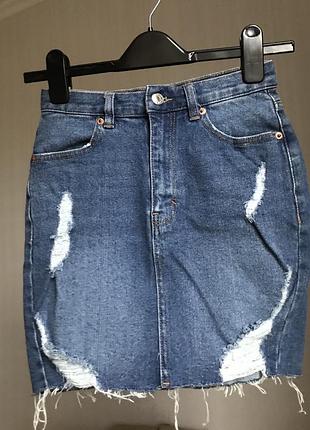 Джинсовая юбка s/26 pull &amp; bear