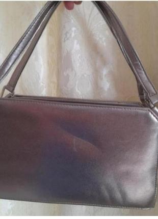 Маленькая сумочка, винтаж. серебристый бренд jane shilton. кожзам