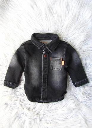 Джинсовая рубашка сорочка с длинным рукавом bess