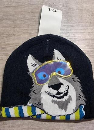 Демисезонная шапка для мальчика с&amp;а 98/104 104/122