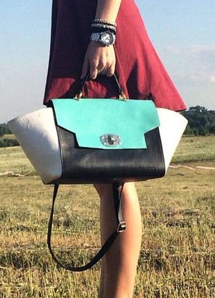 Вместительная кожаная сумка, стильный дизайн, укр бренд2 фото