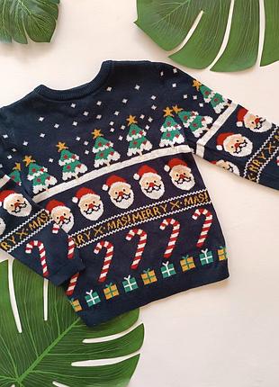 Новорічний світер кофта h&m 12-18 міс