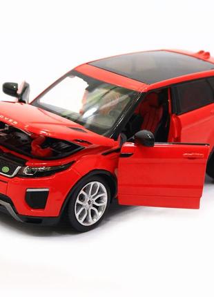 Машинка іграшкова автопром «range rover» джип, метал, 17 см, червоний (світло, звук, двері відчиняються) 68258ar6 фото