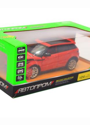 Машинка іграшкова автопром «range rover» джип, метал, 17 см, червоний (світло, звук, двері відчиняються) 68258ar2 фото