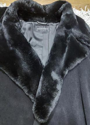 Antonio fusco milano шикарное женское кашемировое пальто мех на вороте.6 фото