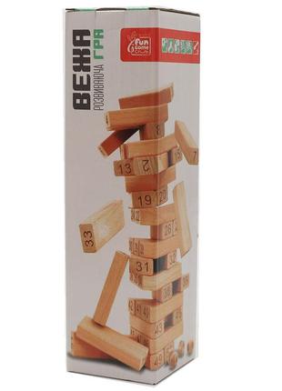 Настольная игра fun game башня (вежа) vega (вега). версия игры дженга 55 деталей (72154)