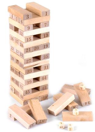 Настольная игра fun game башня (вежа) vega (вега). версия игры дженга 55 деталей (72154)