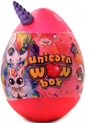 Ігровий набір «unicorn wow box» яйце єдинорога 25х35 см, рожеве, українська мова (uwb-01-01u)